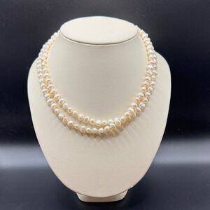Sterling Silver 35 inch Real Pearl Necklace